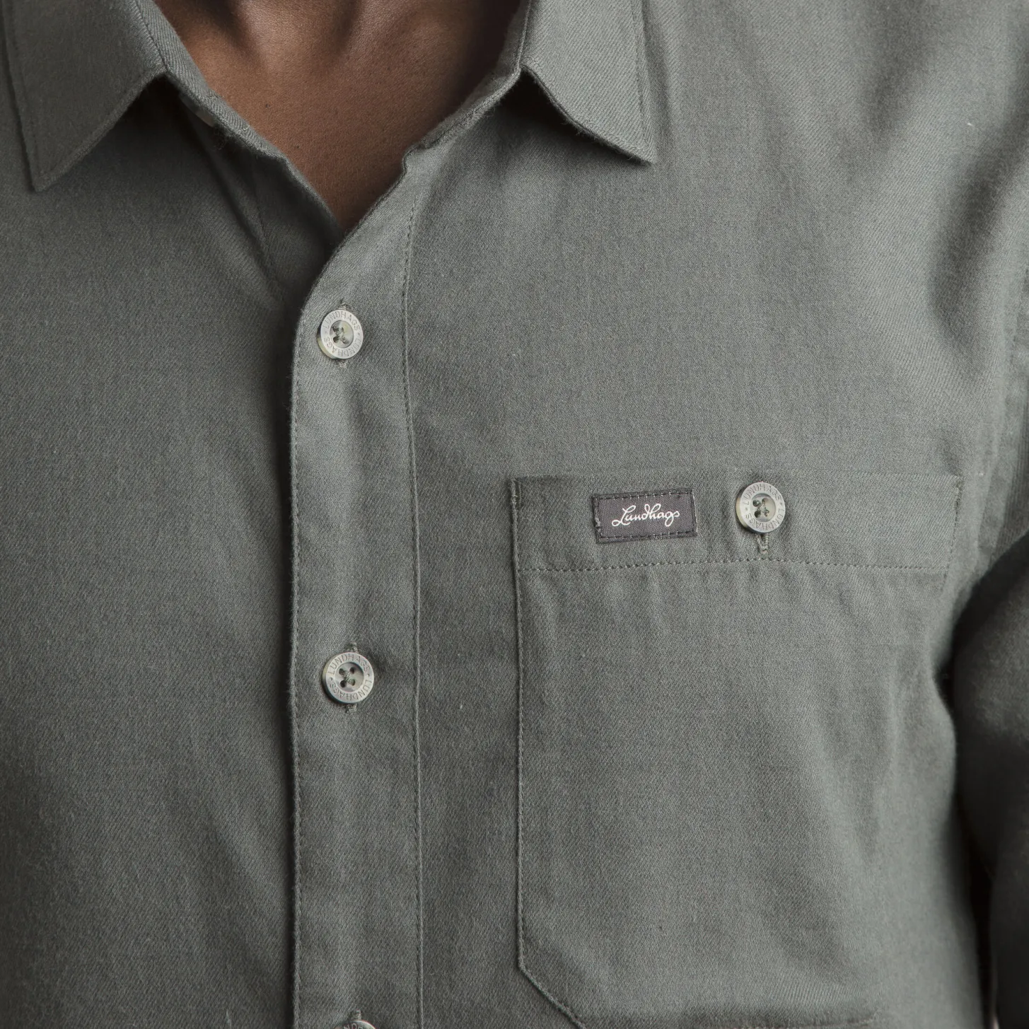 Lundhags Ekren Solid Ms LS Shirt Dark Agave Clearance