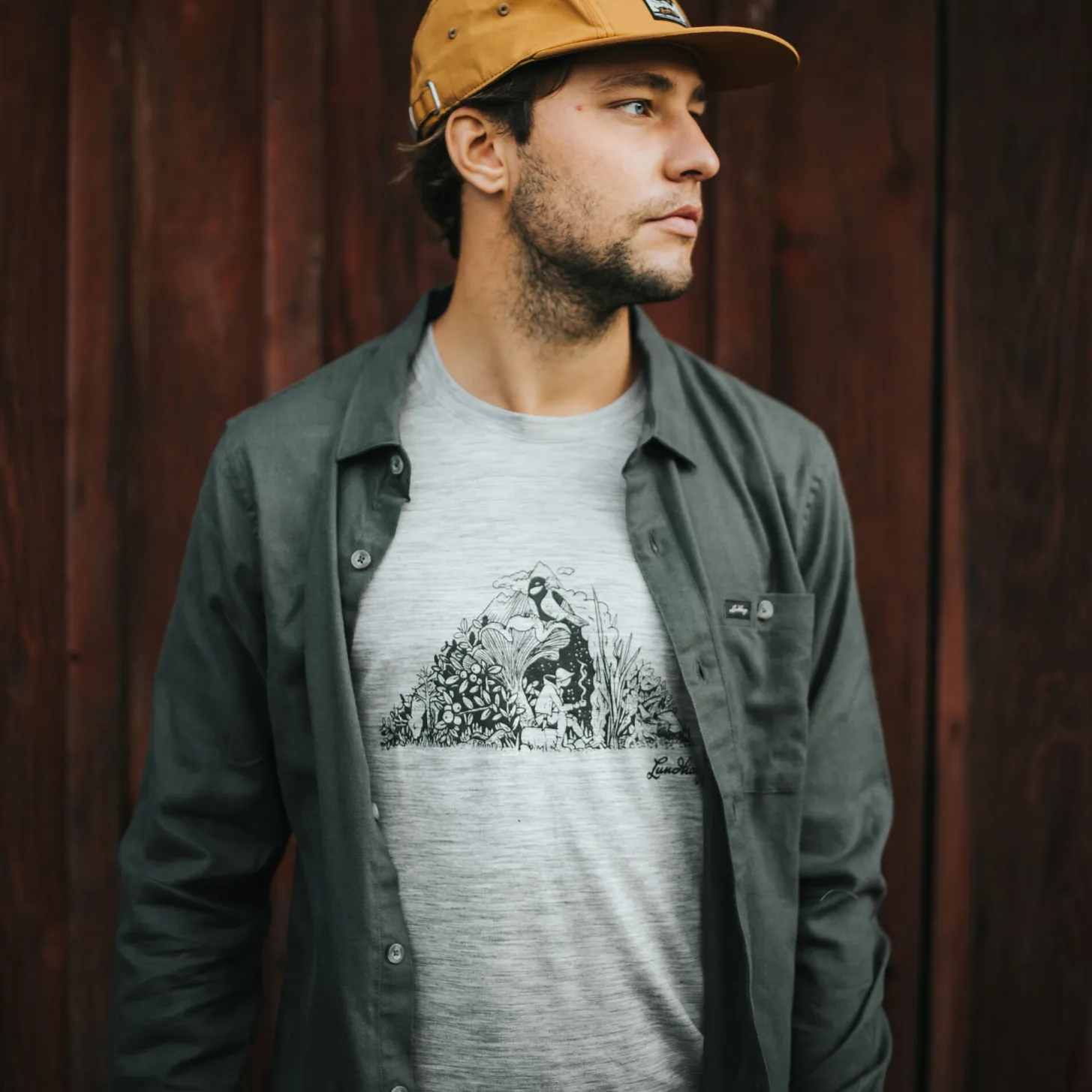 Lundhags Ekren Solid Ms LS Shirt Dark Agave Clearance